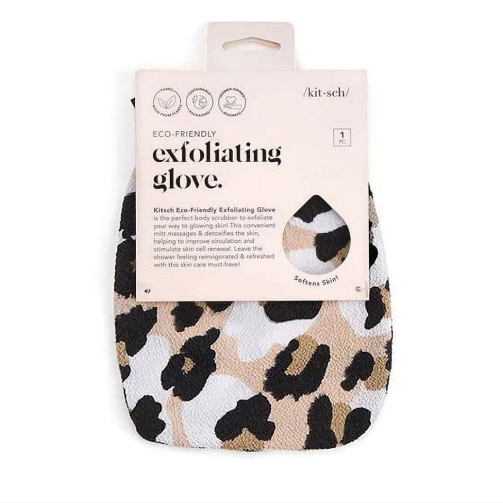 Kitsch Eco-friendly Exfoliating Glove Leopard